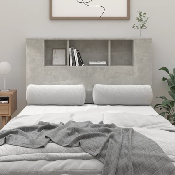 Hovedgærder og fodgærder - Living sengegavl med opbevaring 120x18,5x102,5 cm betongrå