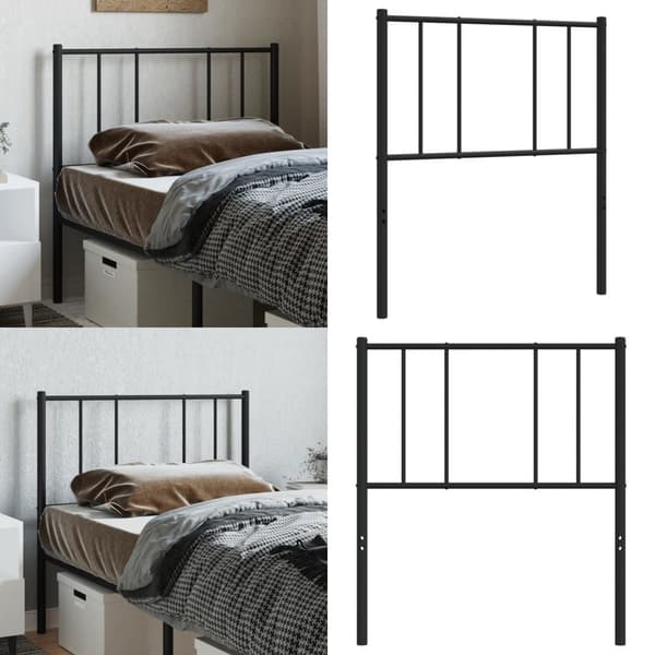 Metallinen sängynpääty musta 90 cm - Sängynpääty - Sängynpäädyt - Home & Living