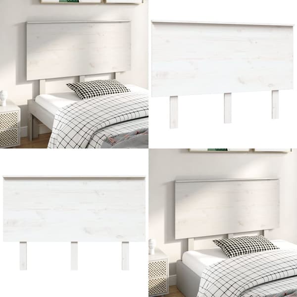 Sengegærde 124x6x82,5 cm massivt fyrretræ hvid - Sengegærde - Sengegærder - Home & Living