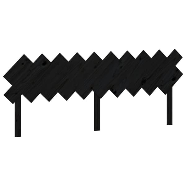 Sängynpääty musta 196x3x80,5 cm täysi mänty - Sängynpääty - Sängynpäädyt - Home & Living
