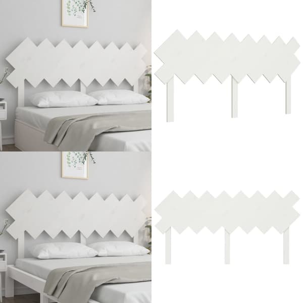 Sängynpääty valkoinen 159,5x3x80,5 cm täysi mänty - Sängynpääty - Sängynpäädyt - Home & Living