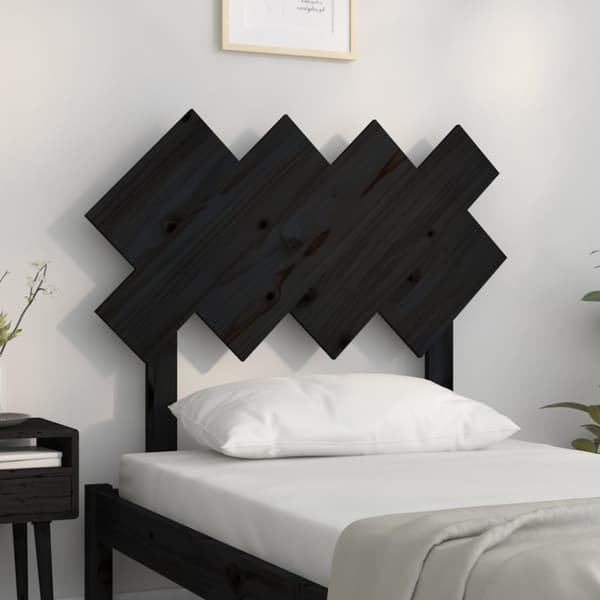 Sengegærde 92x3x81 cm massivt fyrretræ sort - Sengegærde - Sengegærder - Home & Living