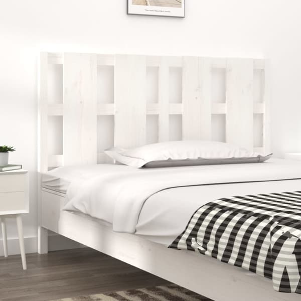 Sengegærde 145,5x4x100 cm massivt fyrretræ hvid - Sengegærde - Sengegærder - Home & Living