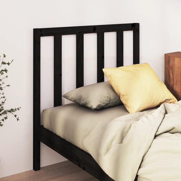 Sengegærde 96x4x100 cm massivt fyrretræ sort - Sengegærde - Sengegærder - Home & Living