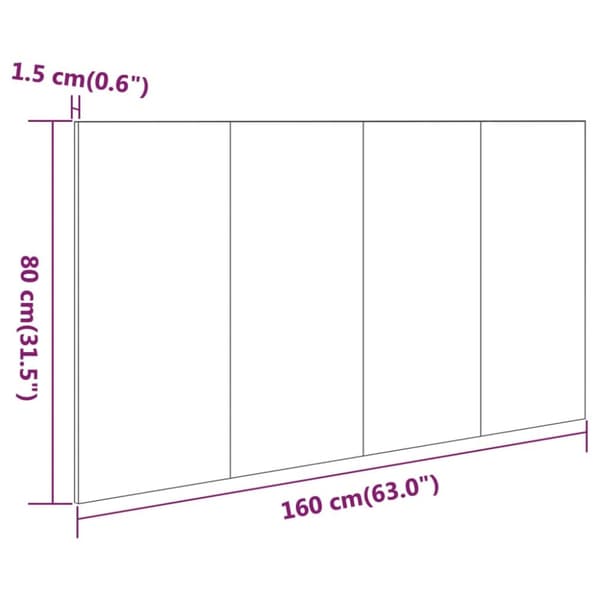Sänggavel vit 160x1,5x80cm konstruerat trä - Sänggavel - Sänggavlar - Home & Living