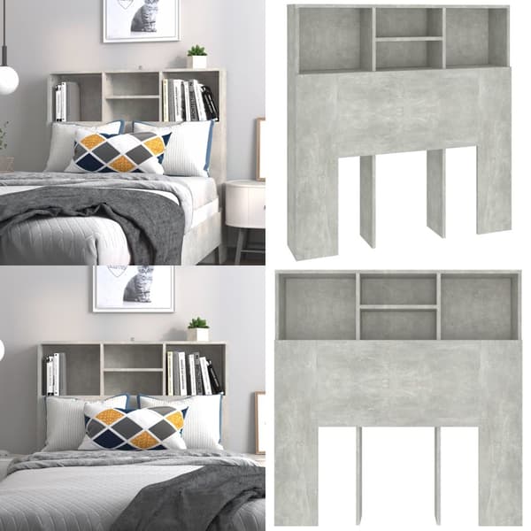 Sängynpääty säilytystilalla betoninharmaa 100x19x103,5 cm - Sängynpääty Säilytystilalla - Sängynpäädyt Säilytystilalla - Home & Living