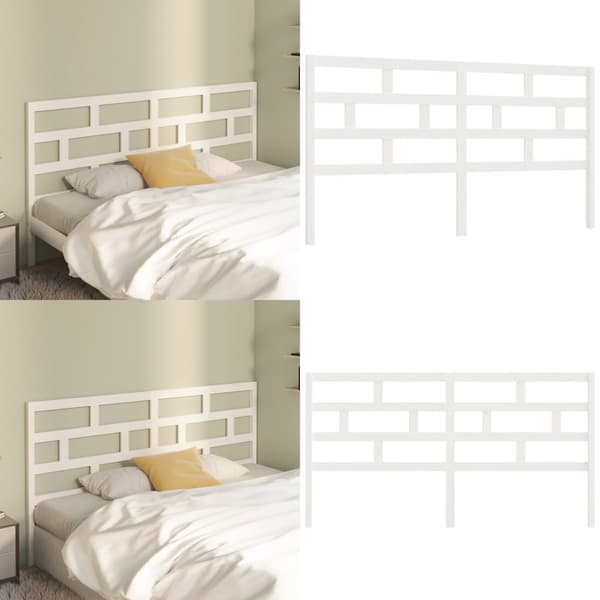 Sengegærde 206x4x100 cm massivt fyrretræ hvid - Sengegærde - Sengegærder - Home & Living