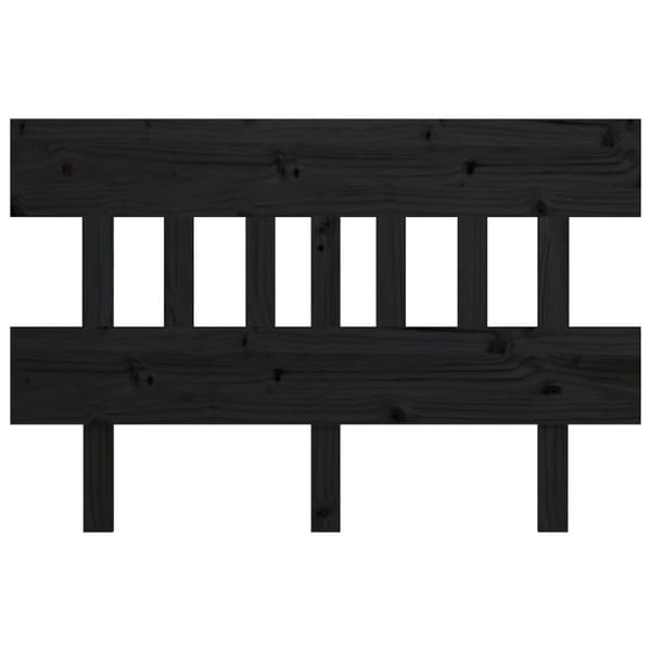 Sängynpääty musta 163,5x3x81 cm täysi mänty - Sängynpääty - Sängynpäädyt - Home & Living
