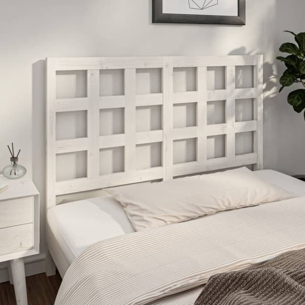 Sengegærde 125,5x4x100 cm massivt fyrretræ hvid - Sengegærde - Sengegærder - Home & Living
