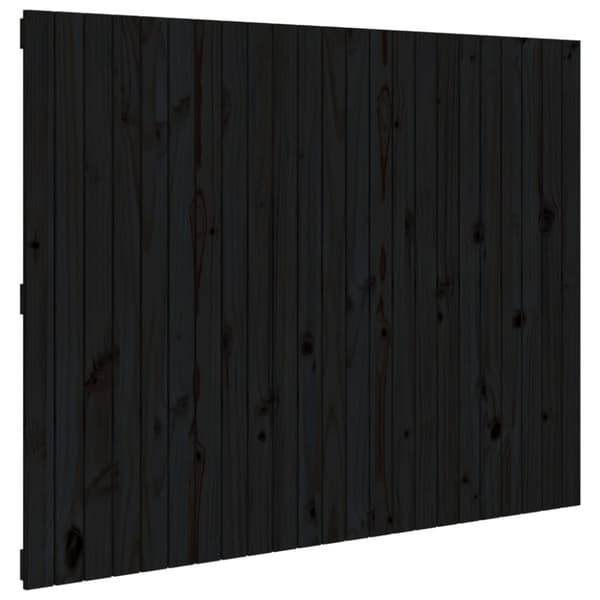 Sängynpääty seinälle musta 146,5x3x110 cm täysi mänty - Seinäsängynpääty - Seinäsängynpäädyt - Home & Living