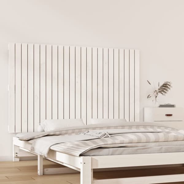 Sängynpääty seinälle valkoinen 147x3x90 cm täysi mänty - Seinäsängynpääty - Seinäsängynpäädyt - Home & Living