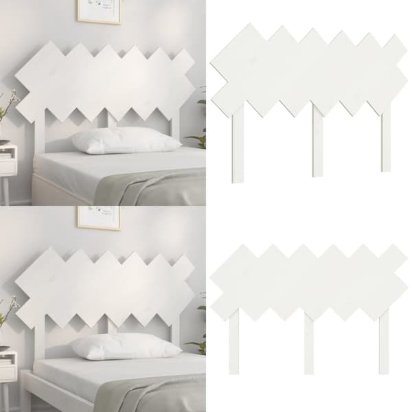 Sängynpääty valkoinen 122,5x3x80,5 cm täysi mänty - Sängynpääty - Sängynpäädyt - Home & Living