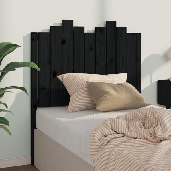 Sengegærde 96x4x110 cm massivt fyrretræ sort - Sengegærde - Sengegærder - Home & Living