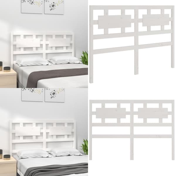 Sengegærde 205,5x4x100 cm massivt fyrretræ hvid - Sengegærde - Sengegærder - Home & Living