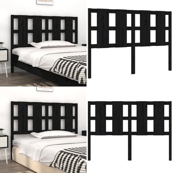 Sängynpääty musta 125,5x4x100 cm täysi mänty - Sängynpääty - Sängynpäädyt - Home & Living