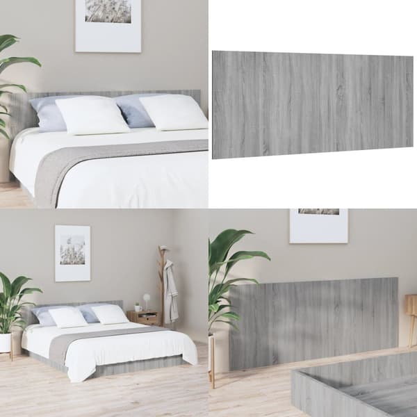 Sengegærde 200x1,5x80 cm konstrueret træ grå sonoma-eg - Sengegærde - Sengegærder - Home & Living