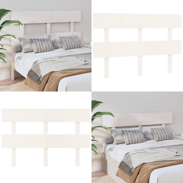 Sengegærde 124x3x81 cm massivt fyrretræ hvid - Sengegærde - Sengegærder - Home & Living