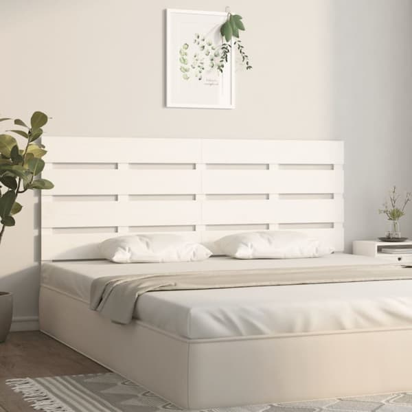 Sengegavl 140x3x80 cm massivt fyrretræ hvid - Sengegavl - Sengegavle - Home & Living