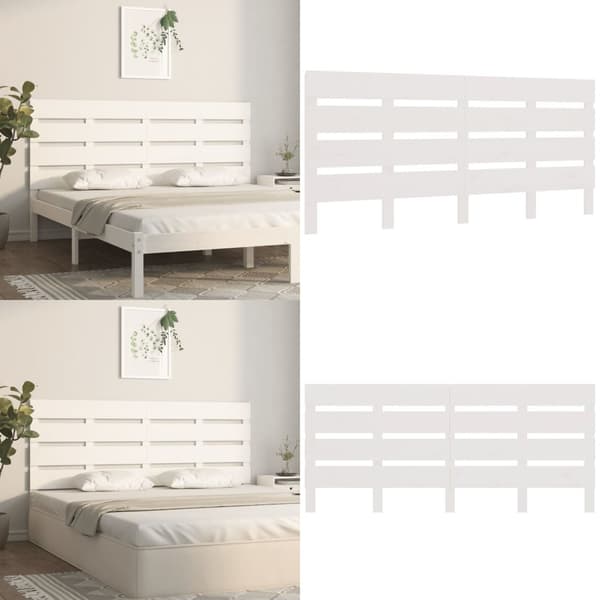 Sengegavl 140x3x80 cm massivt fyrretræ hvid - Sengegavl - Sengegavle - Home & Living