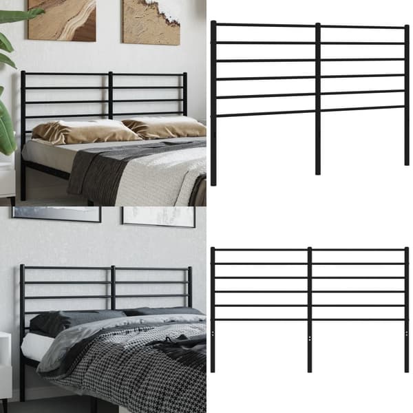 Metallinen sängynpääty musta 135 cm - Sängynpääty - Sängynpäädyt - Home & Living