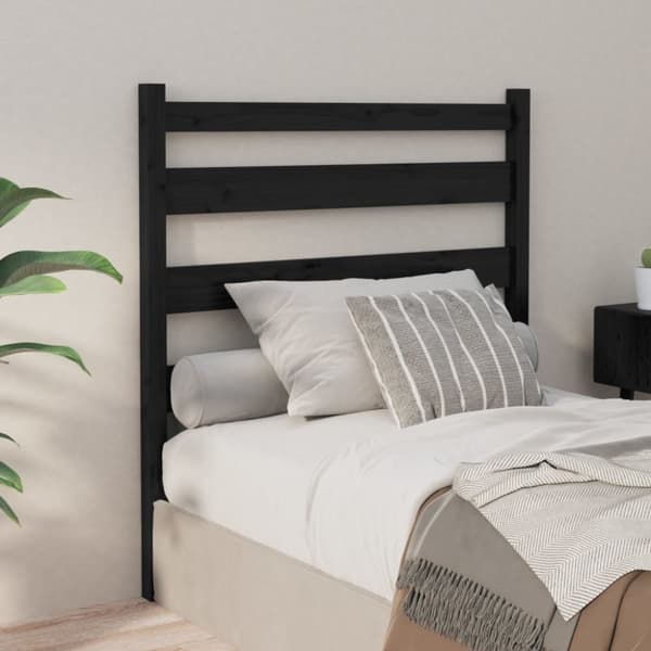 Sengegærde 96x4x100 cm massivt fyrretræ sort - Sengegærde - Sengegærder - Home & Living
