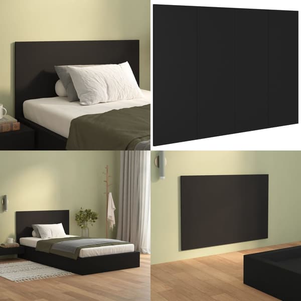 Sänggavel svart 120x1,5x80 cm konstruerat trä - Sänggavel - Sänggavlar - Home & Living