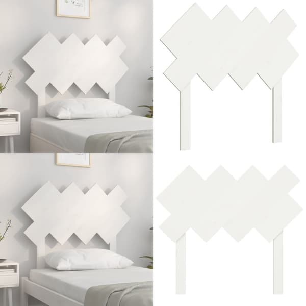 Sängynpääty valkoinen 92x3x81 cm täysi mänty - Sängynpääty - Sängynpäädyt - Home & Living