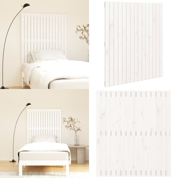 Sängynpääty seinälle valkoinen 95,5x3x110 cm täysi mänty - Seinäsängynpääty - Seinäsängynpäädyt - Home & Living