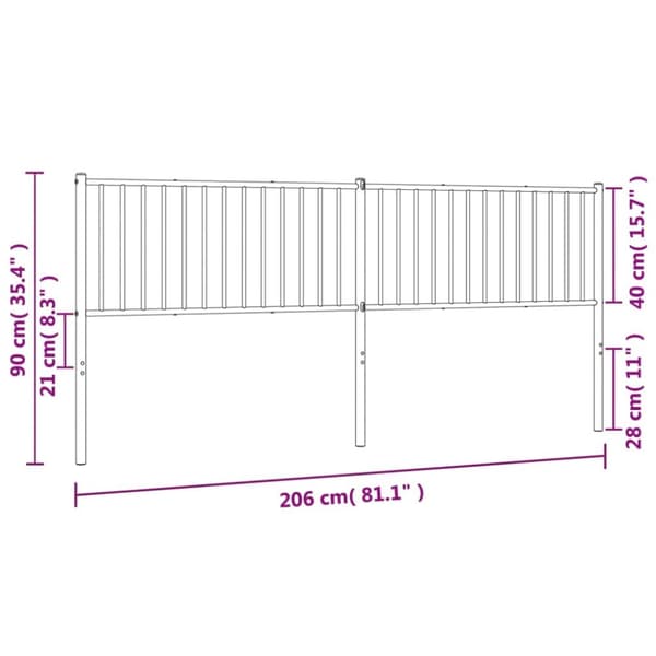 Sengegavl 200 cm metal hvid - Sengegavl - Sengegavle - Home & Living