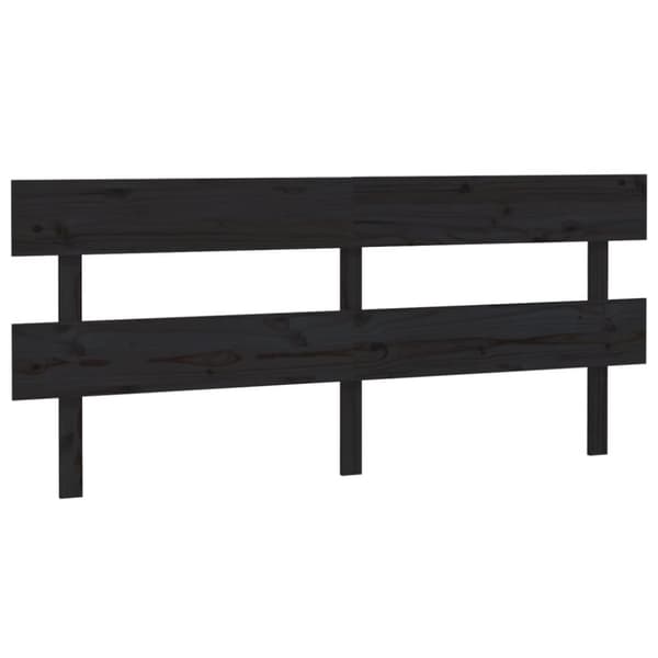 Sengegærde 204x3x81 cm massivt fyrretræ sort - Sengegærde - Sengegærder - Home & Living