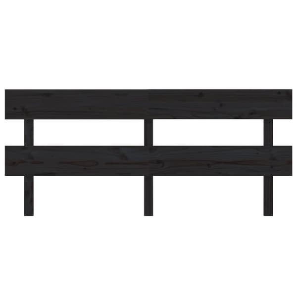 Sengegærde 204x3x81 cm massivt fyrretræ sort - Sengegærde - Sengegærder - Home & Living