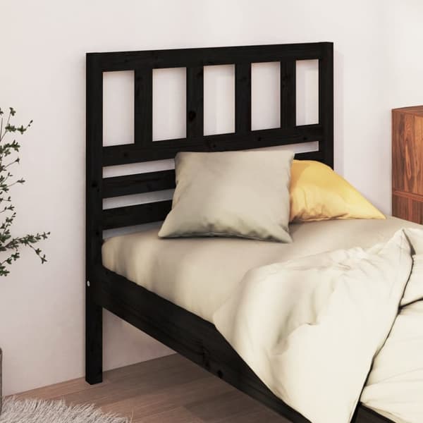 Sengegærde 96x4x100 cm massivt fyrretræ sort - Sengegærde - Sengegærder - Home & Living
