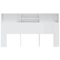 Miniatyrbillede 4 af 9: Sengegavl med opbevaring 180x19x103,5 cm hvid højglans - Sengegavl Med Opbevaring - Sengegavle Med Opbevaring - Home & Living