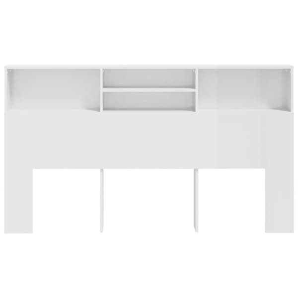 Sengegavl med opbevaring 180x19x103,5 cm hvid højglans - Sengegavl Med Opbevaring - Sengegavle Med Opbevaring - Home & Living