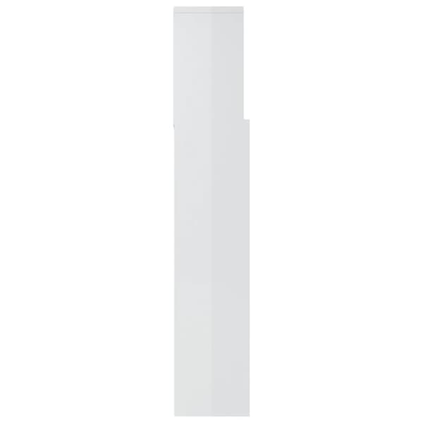Sengegavl med opbevaring 180x19x103,5 cm hvid højglans - Sengegavl Med Opbevaring - Sengegavle Med Opbevaring - Home & Living