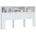 Miniatyrbillede 6 af 9: Sengegavl med opbevaring 180x19x103,5 cm hvid højglans - Sengegavl Med Opbevaring - Sengegavle Med Opbevaring - Home & Living