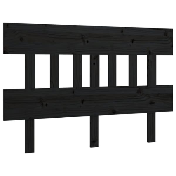 Sängynpääty musta 203,5x3x81 cm täysi mänty - Sängynpääty - Sängynpäädyt - Home & Living