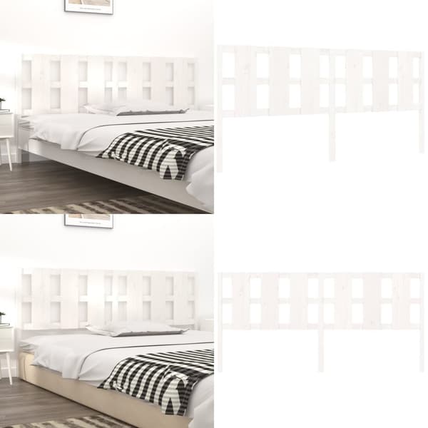 Sengegærde 205,5x4x100 cm massivt fyrretræ hvid - Sengegærde - Sengegærder - Home & Living