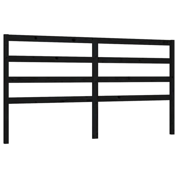 Sengegærde 206x4x100 cm massivt fyrretræ sort - Sengegærde - Sengegærder - Home & Living