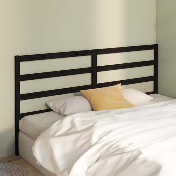 Sengegærde 206x4x100 cm massivt fyrretræ sort - Sengegærde - Sengegærder - Home & Living