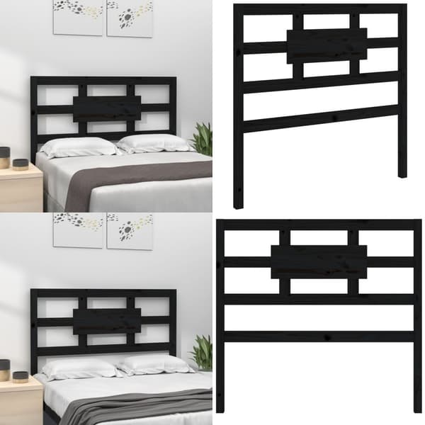 Sengegærde 95,5x4x100 cm massivt fyrretræ sort - Sengegærde - Sengegærder - Home & Living