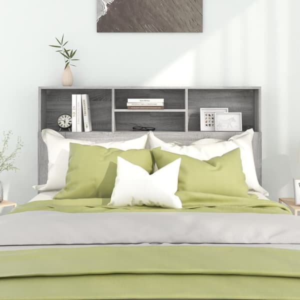 Sengegavl med opbevaring 140x19x103,5 cm grå sonoma-eg - Sengegavl Med Opbevaring - Sengegavle Med Opbevaring - Home & Living
