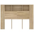 Miniatyrbillede 4 af 8: Sengegavl med opbevaring 140x18,5x104,5 cm sonoma-eg - Sengegavl Med Opbevaring - Sengegavle Med Opbevaring - Home & Living