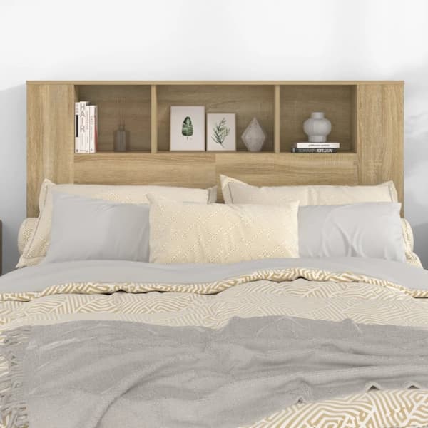 Sengegavl med opbevaring 140x18,5x104,5 cm sonoma-eg - Sengegavl Med Opbevaring - Sengegavle Med Opbevaring - Home & Living