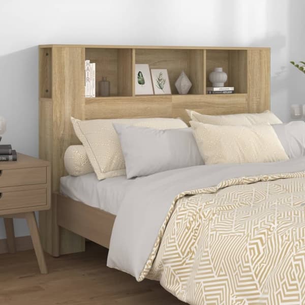 Sengegavl med opbevaring 140x18,5x104,5 cm sonoma-eg - Sengegavl Med Opbevaring - Sengegavle Med Opbevaring - Home & Living