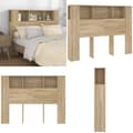 Miniatyrbillede 1 af 8: Sengegavl med opbevaring 140x18,5x104,5 cm sonoma-eg - Sengegavl Med Opbevaring - Sengegavle Med Opbevaring - Home & Living