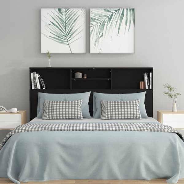 Sängynpääty säilytystilalla musta 160x19x103,5 cm - Sängynpääty Säilytystilalla - Sängynpäädyt Säilytystilalla - Home & Living