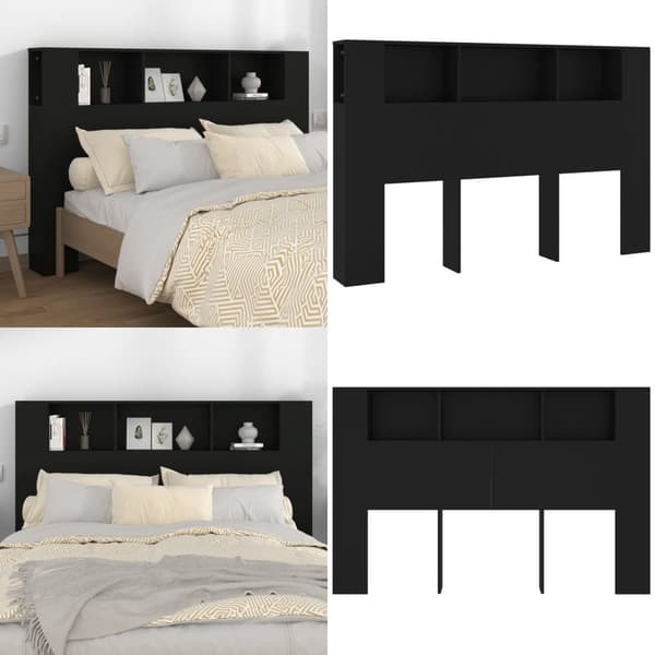 Sengegavl med opbevaring 160x18,5x104,5 cm sort - Sengegavl Med Opbevaring - Sengegavle Med Opbevaring - Home & Living