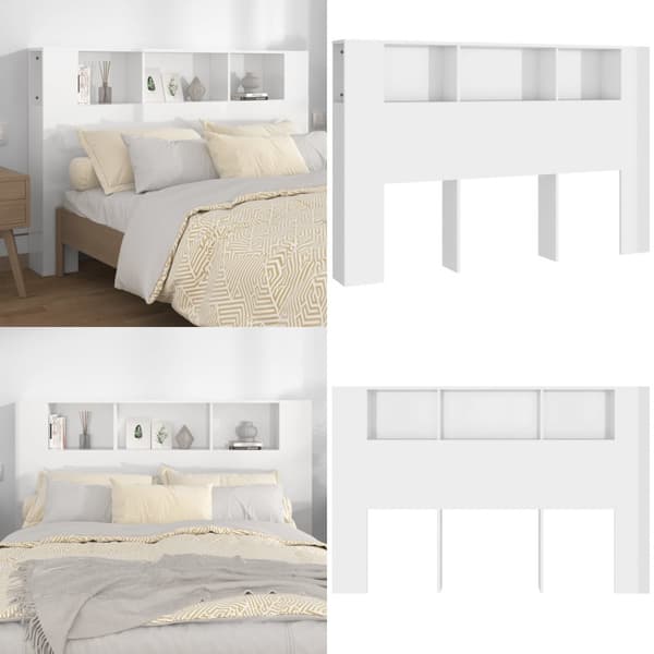 Sängynpääty säilytystilalla korkeakiilto valk 160x18,5x104,5 cm - Sängynpääty Säilytystilalla - Sängynpäädyt Säilytystilalla - Home & Living