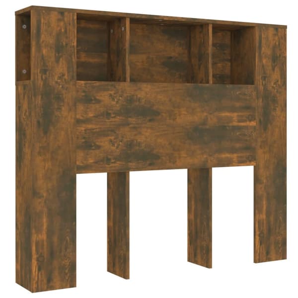 Sengegavl med opbevaring 120x18,5x102,5 cm røget egetræsfarve - Sengegavl Med Opbevaring - Sengegavle Med Opbevaring - Home & Living